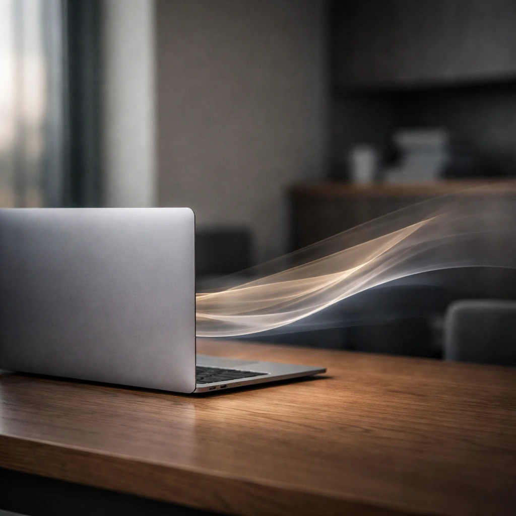 image IA un laptop sur un bureau