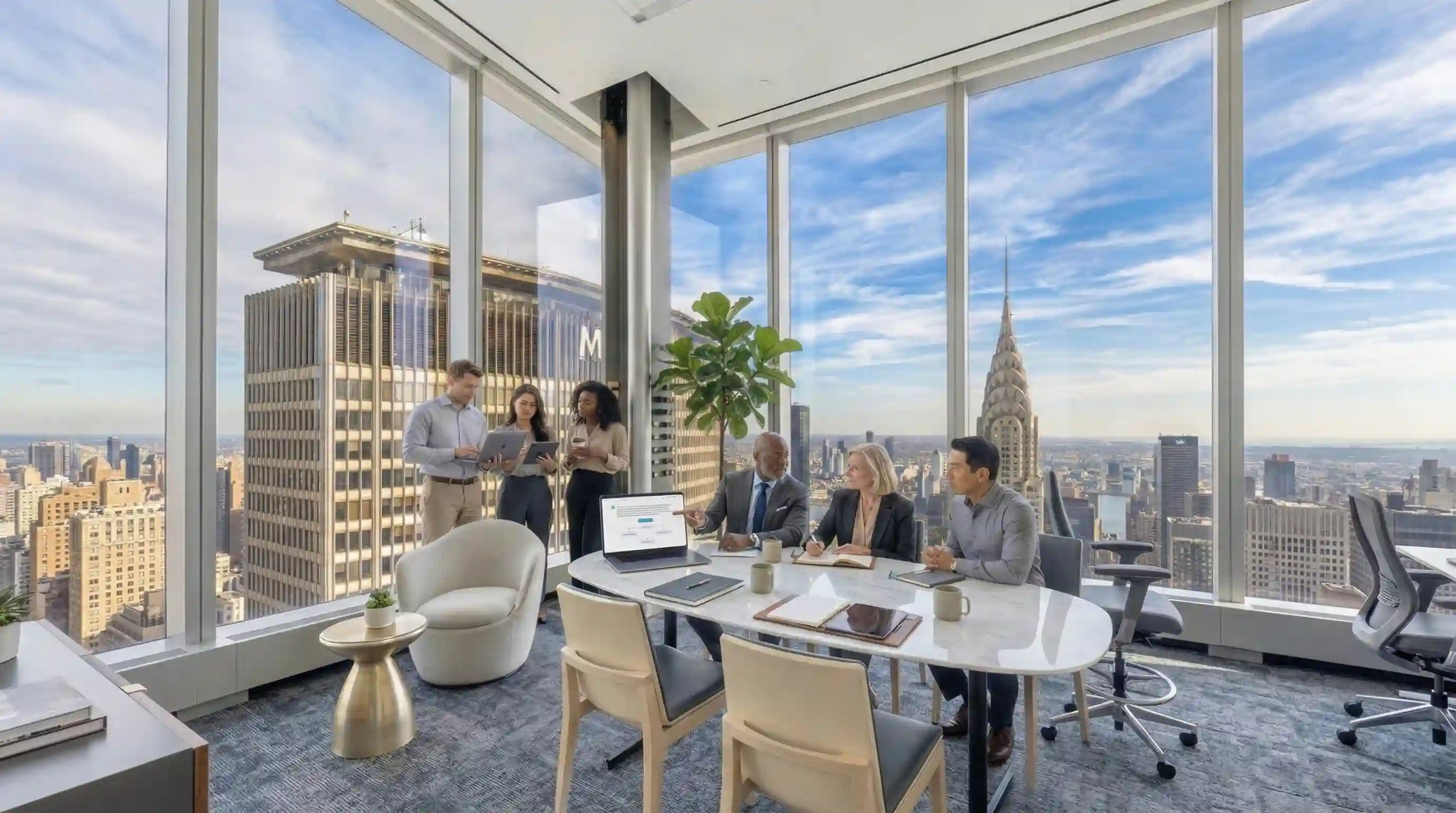 illustration IA d'un office avec des collaborateurs - David Tabacznyj - allIAnce