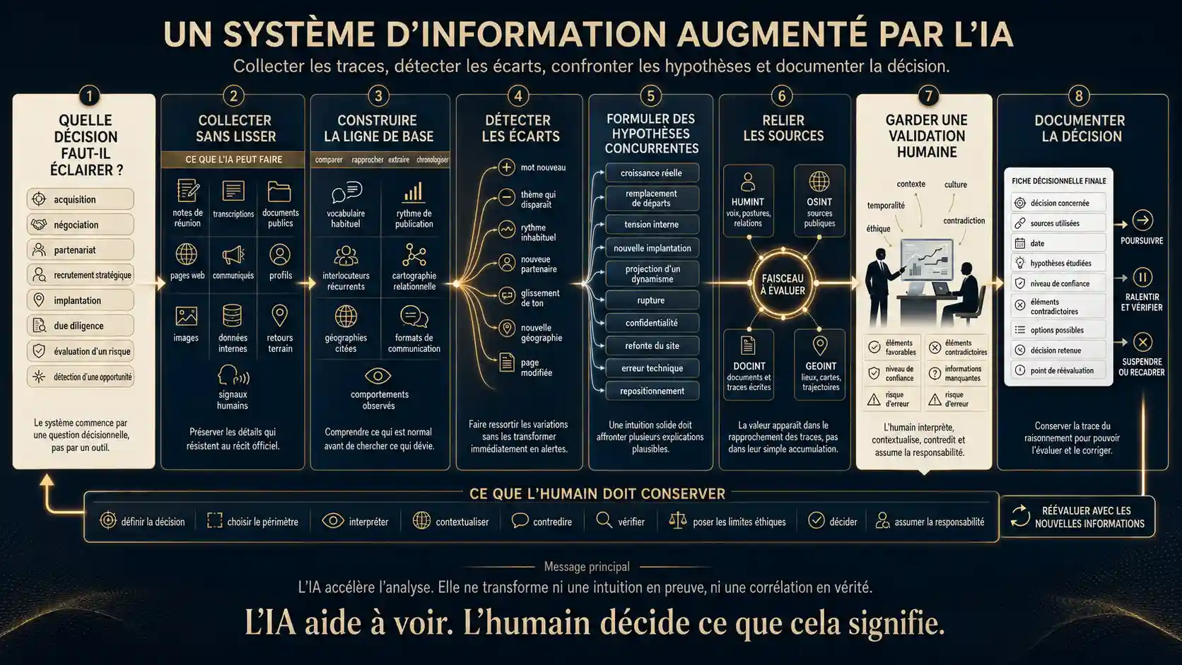 infographie sur un système d'information augmenté par l'IA